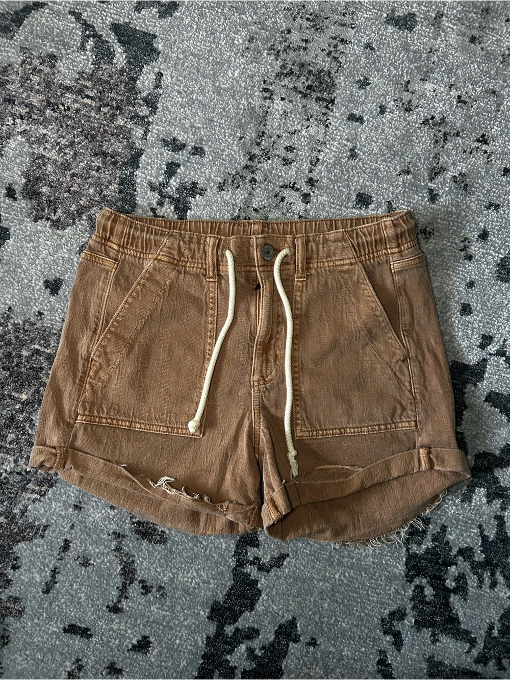 American Eagle Outfitters Tan Elastic Waist Shorts